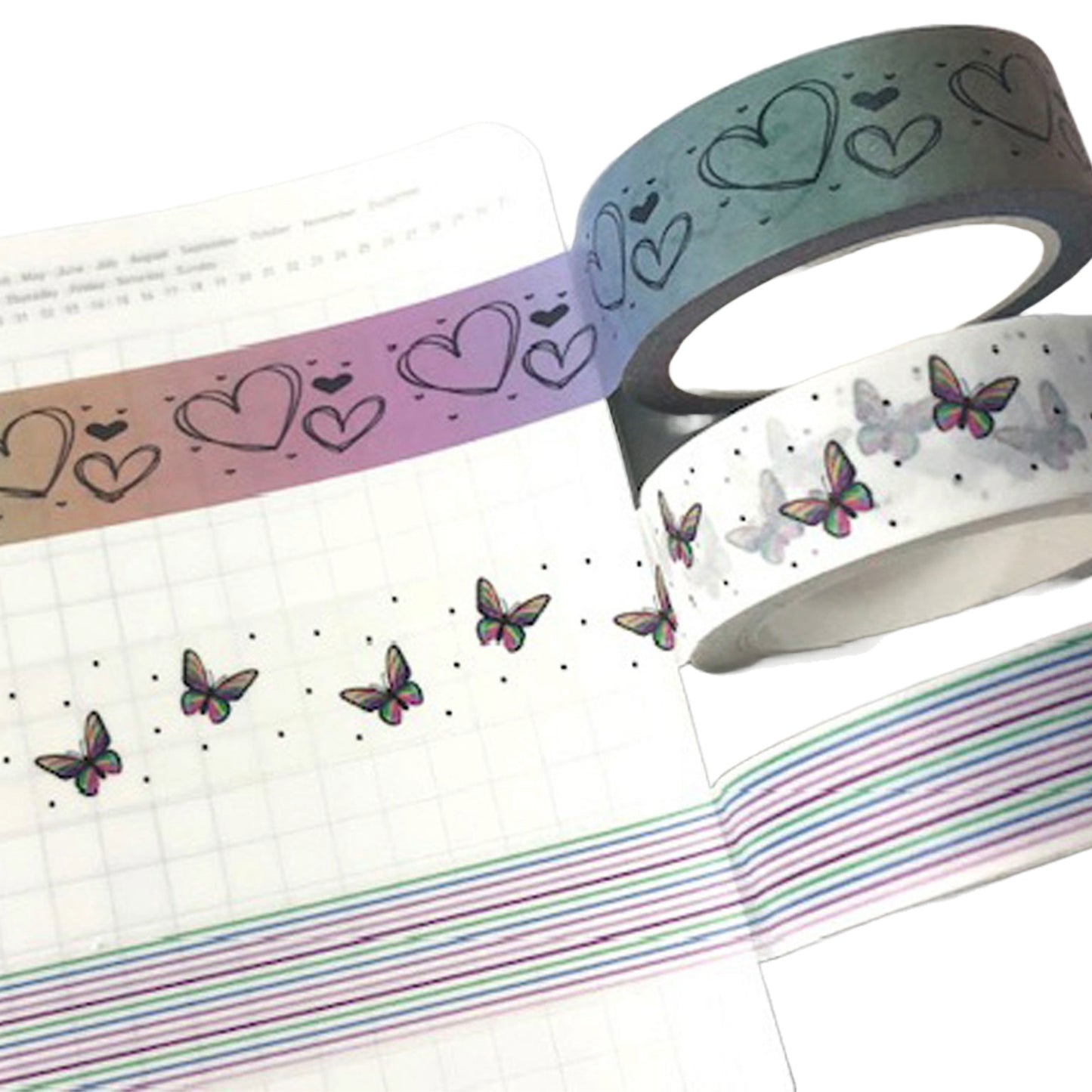 Gradient Hearts Washi Tape