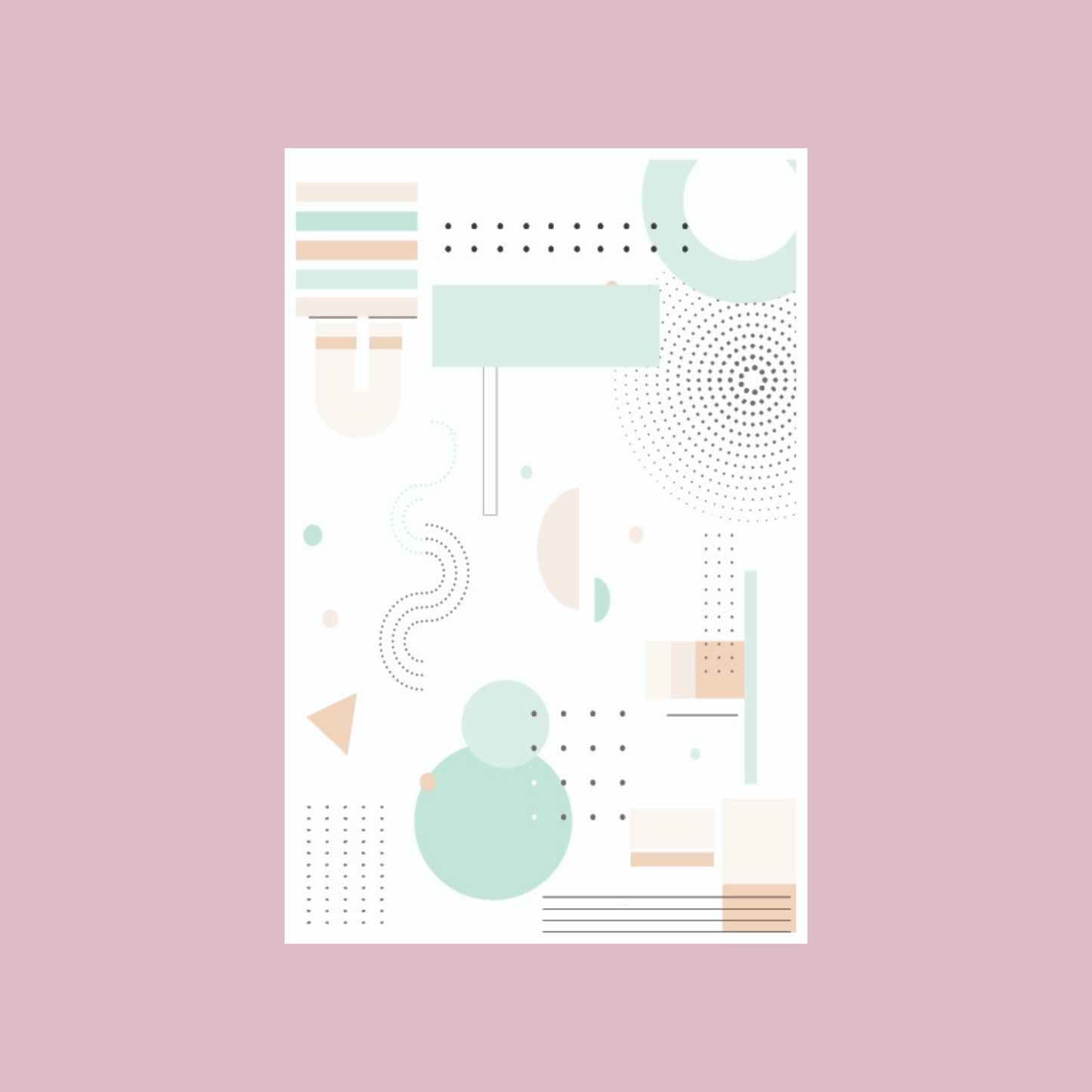 2025 Dated Green Abstract Weekly Planner