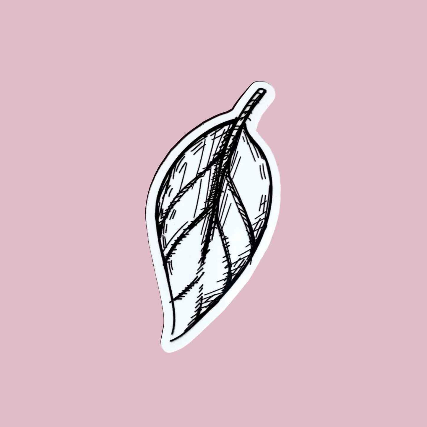 Black & White Leaf Vinyl Sticker