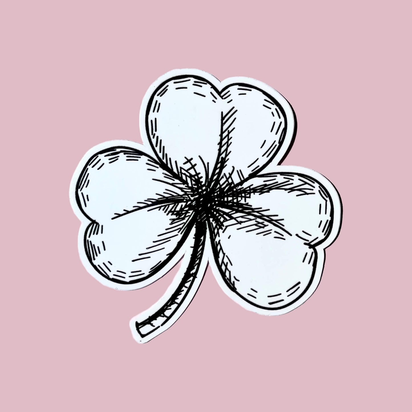 Black & White Shamrock Vinyl Sticker