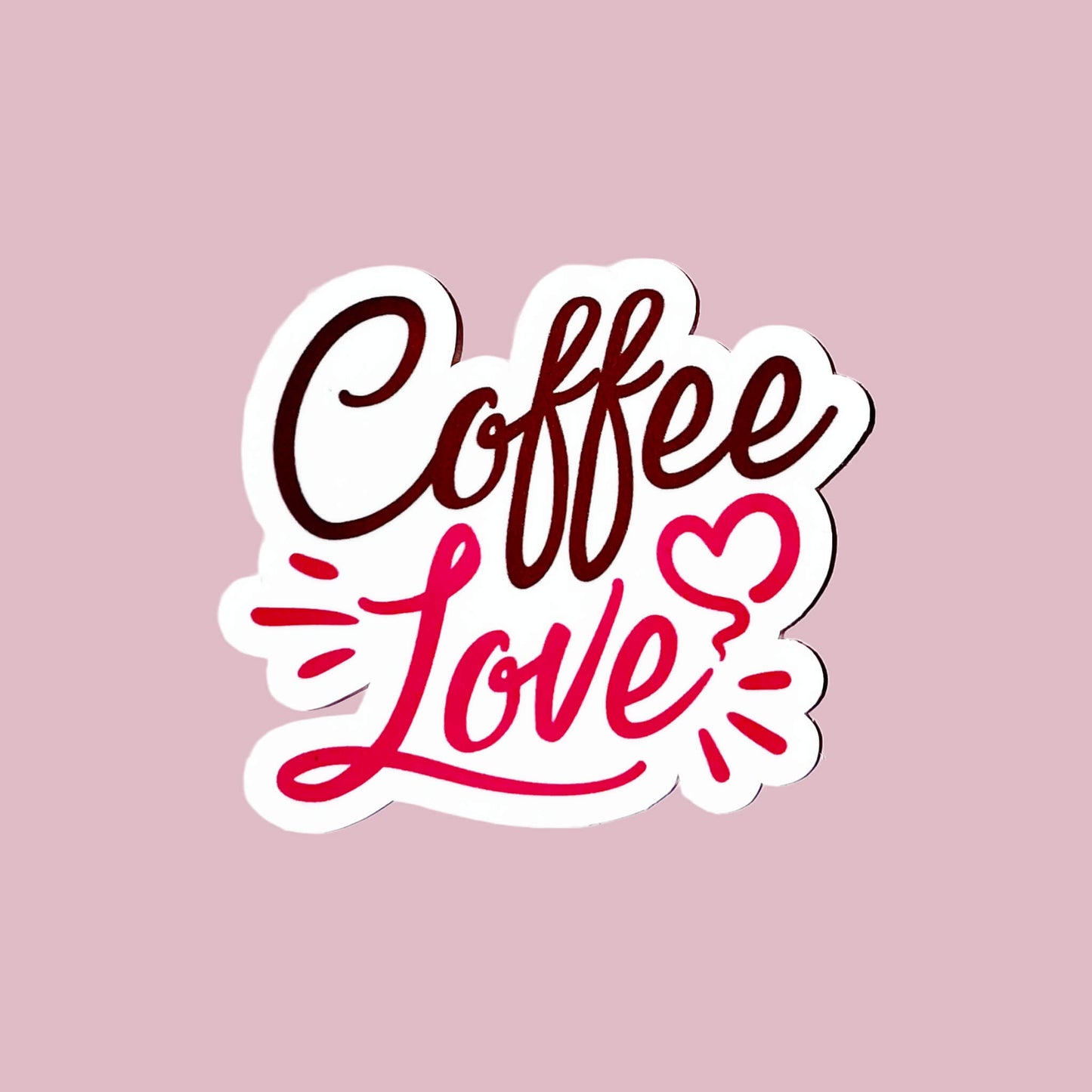 Coffee Love Script Vinyl Sticker