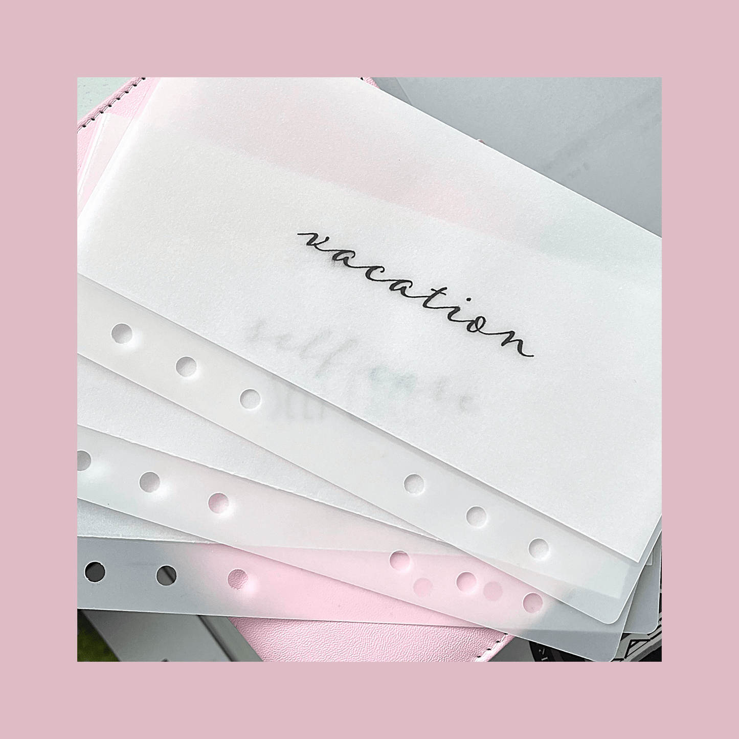 A6 Black Lowercase Script Vellum Cash Envelopes