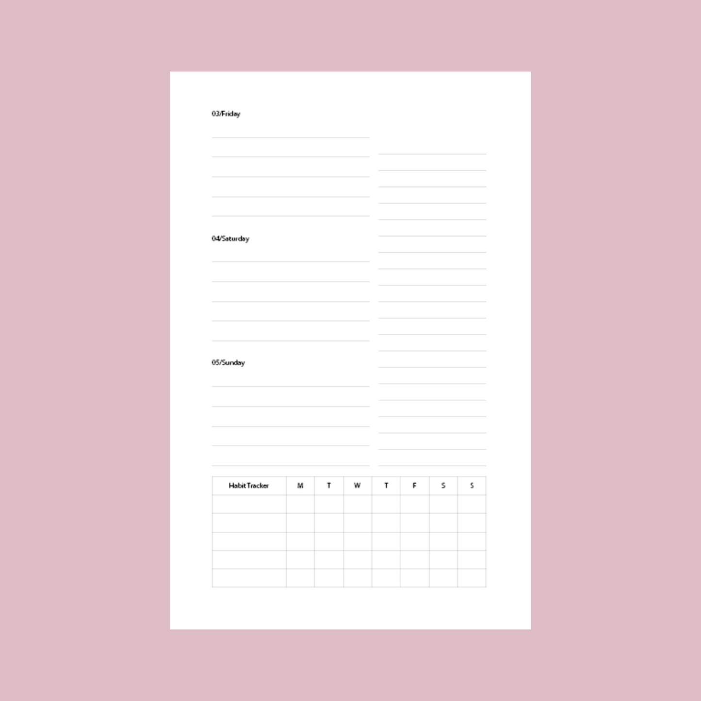 2025 Dated Green Abstract Weekly Planner