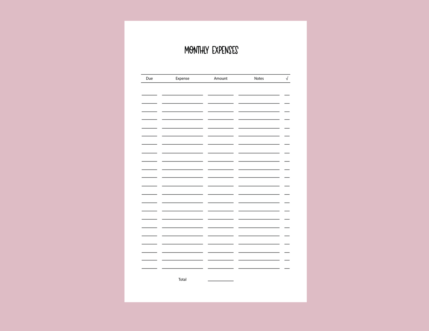 2025 Dated Pink Florals Budget Planner