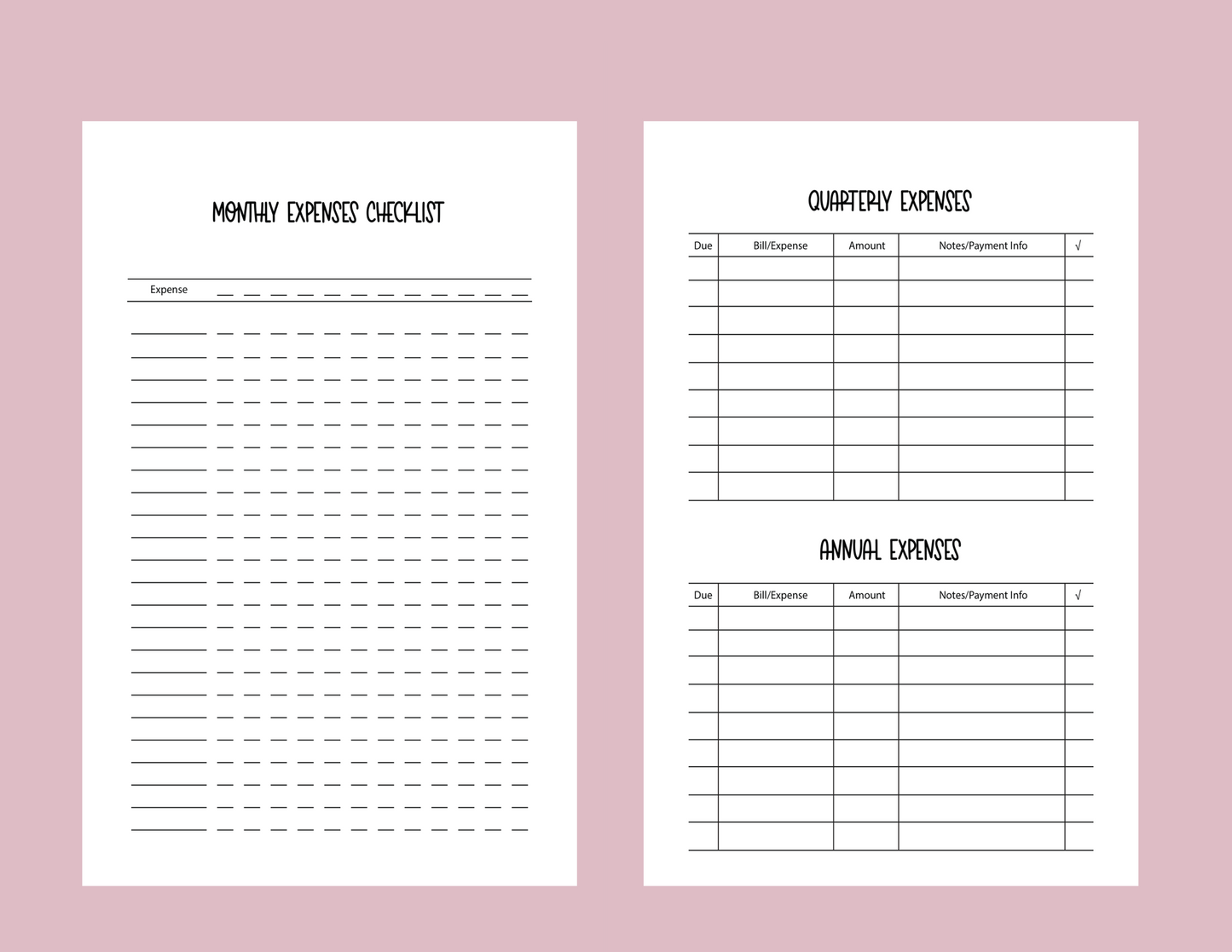 2025 Dated Pink Florals Budget Planner