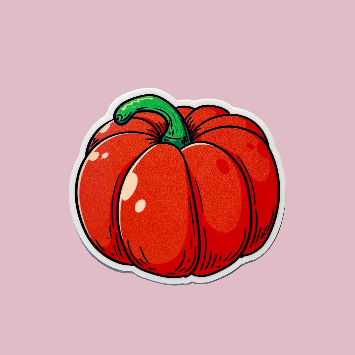 Orange Pumpkin Vinyl Sticker