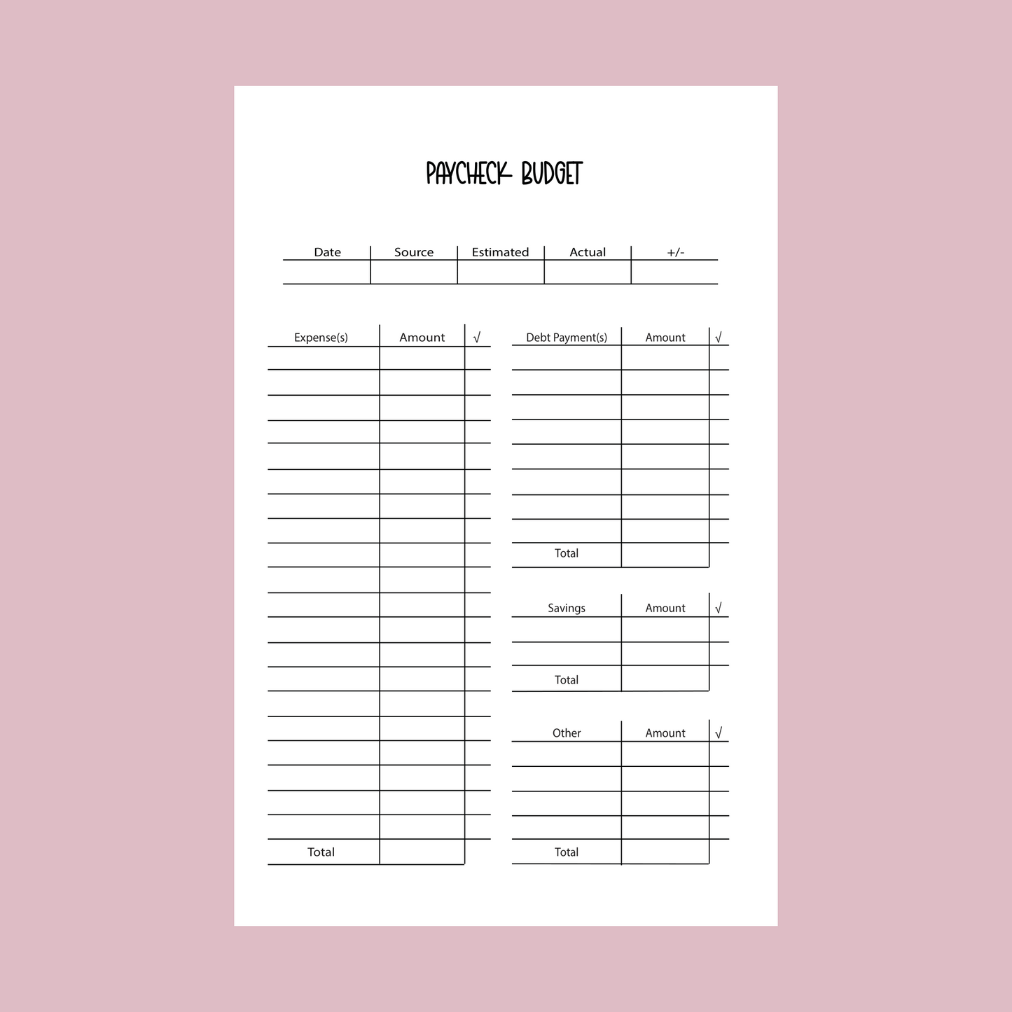 Pastel Leopard Budget Planner