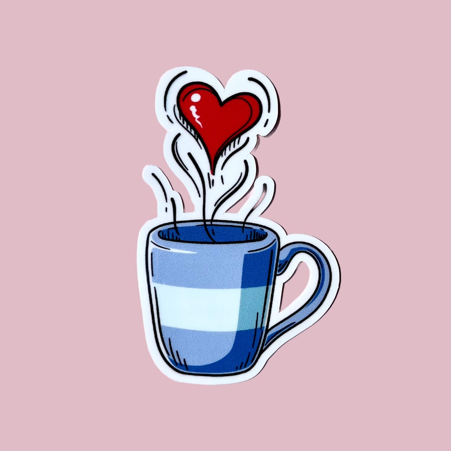 Purple & Blue Coffee Love Vinyl Sticker