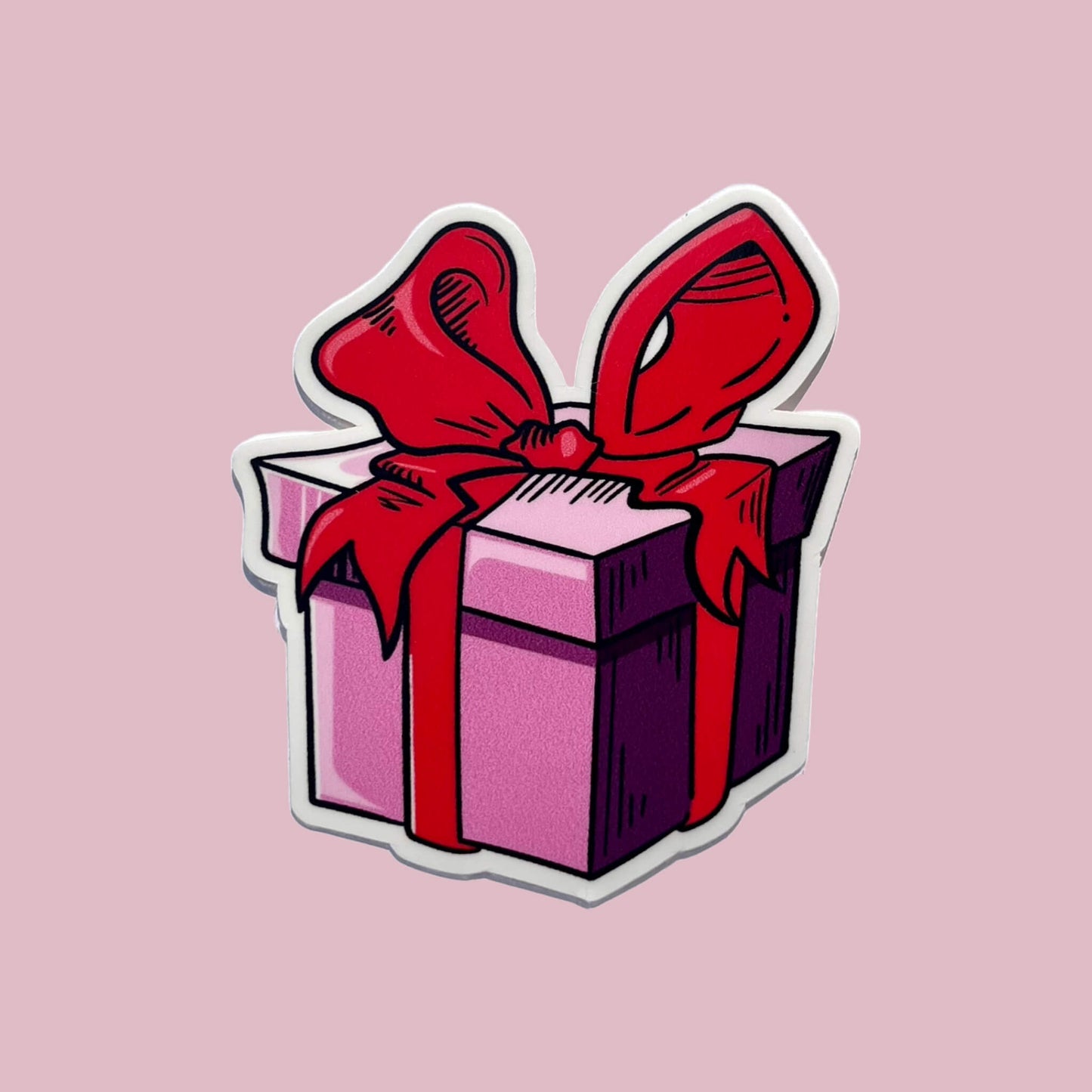 Purple & Red Wrapped Gift Vinyl Sticker