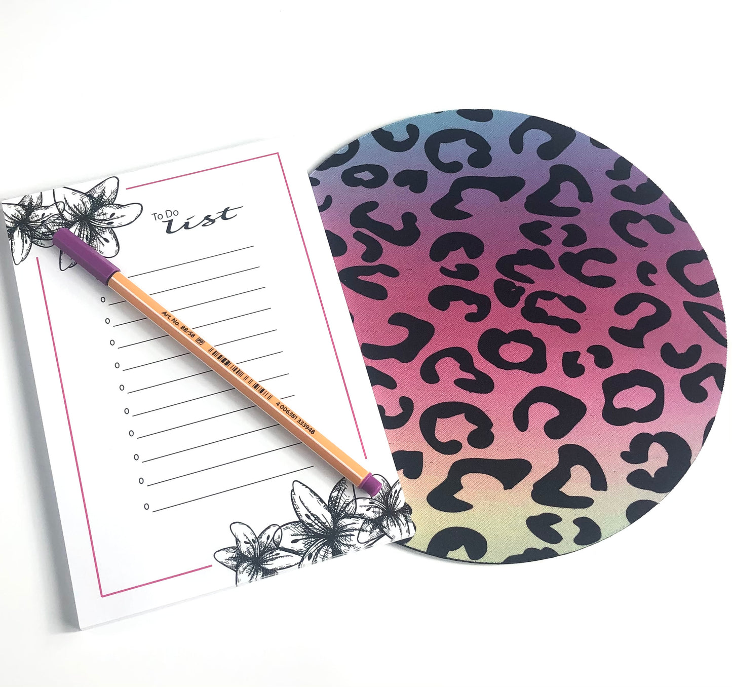 Pastel Rainbow Leopard Mousepad