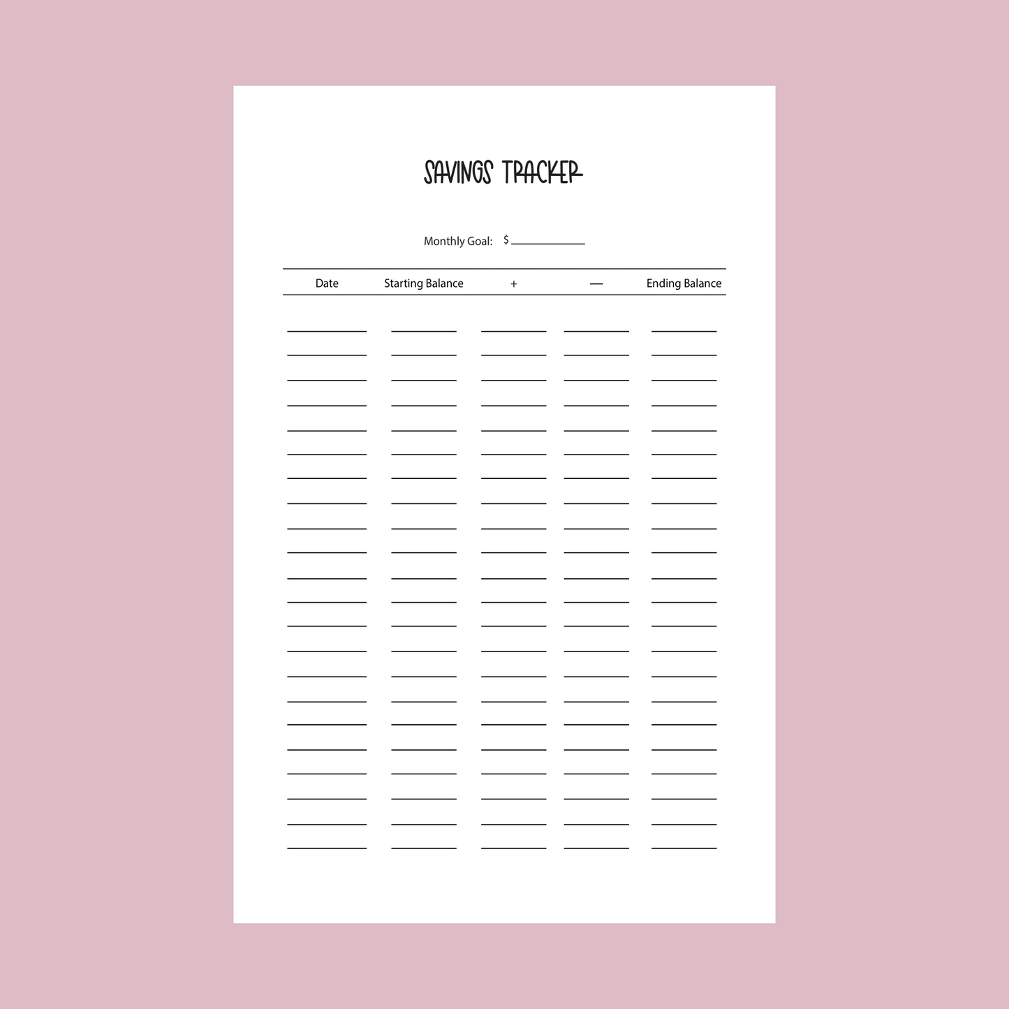 Pink Stripes Budget Planner