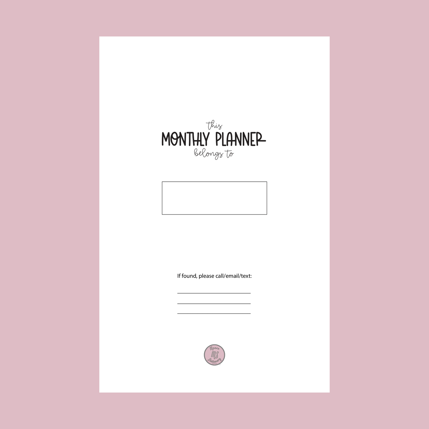 Colorful Hearts Undated Monthly Planner