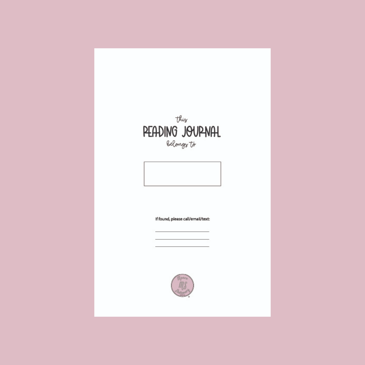 Pink Stripes Reading/Book Journal