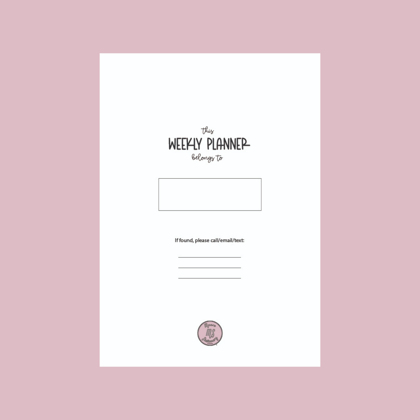 2025 Dated Green Abstract Weekly Planner