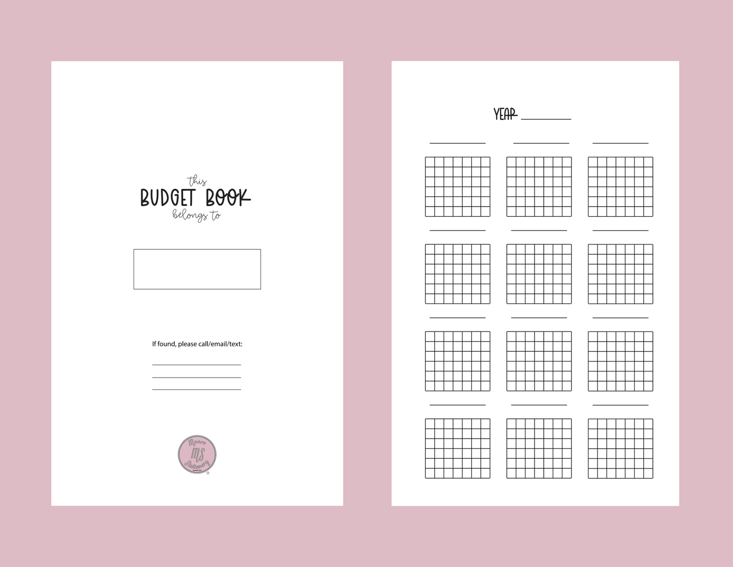 2025 Dated Pink Florals Budget Planner