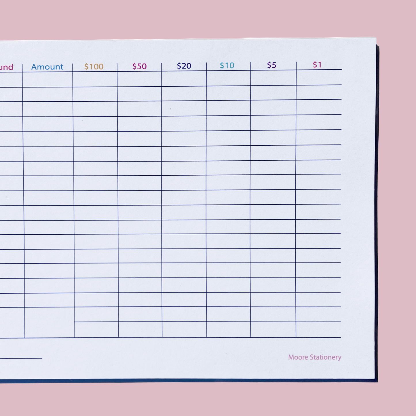 Cash Withdrawal Planning Notepad
