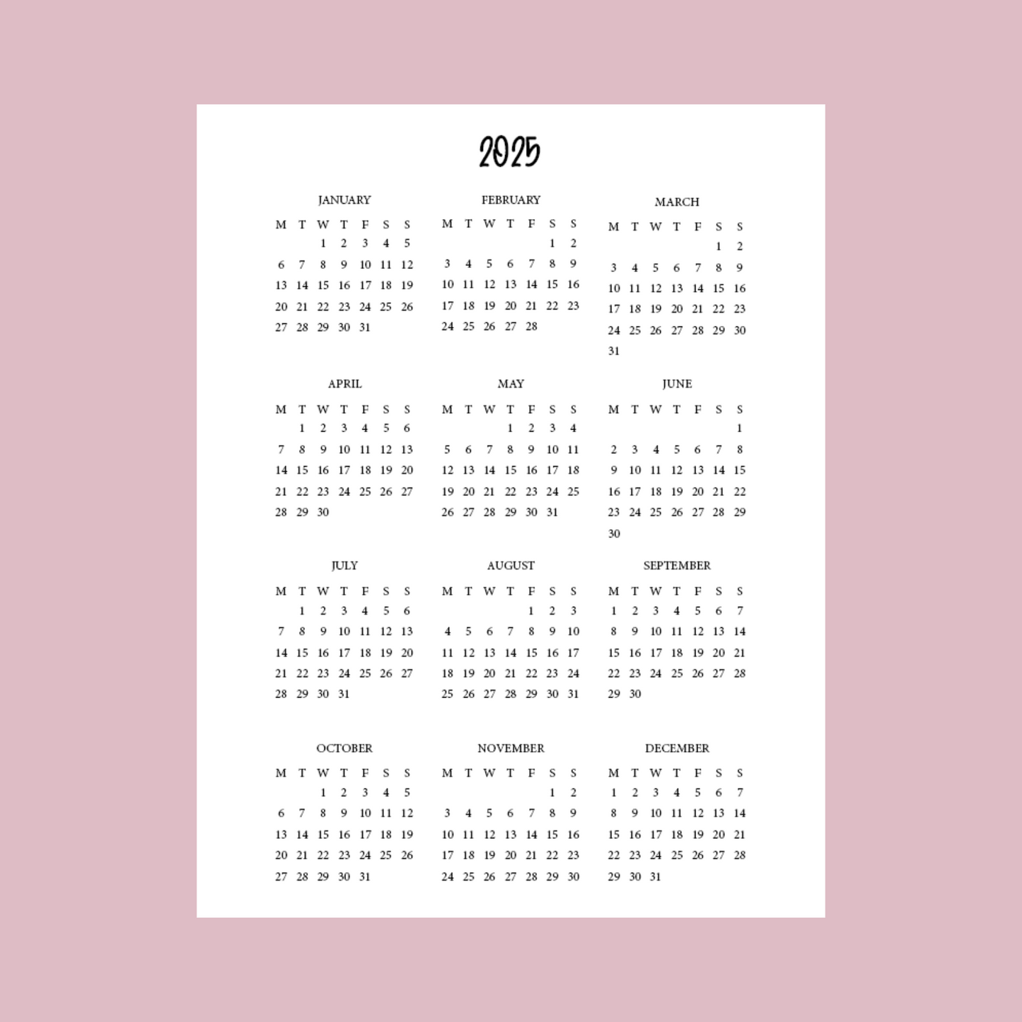 2025 Dated Pastel Leopard Academic Planner
