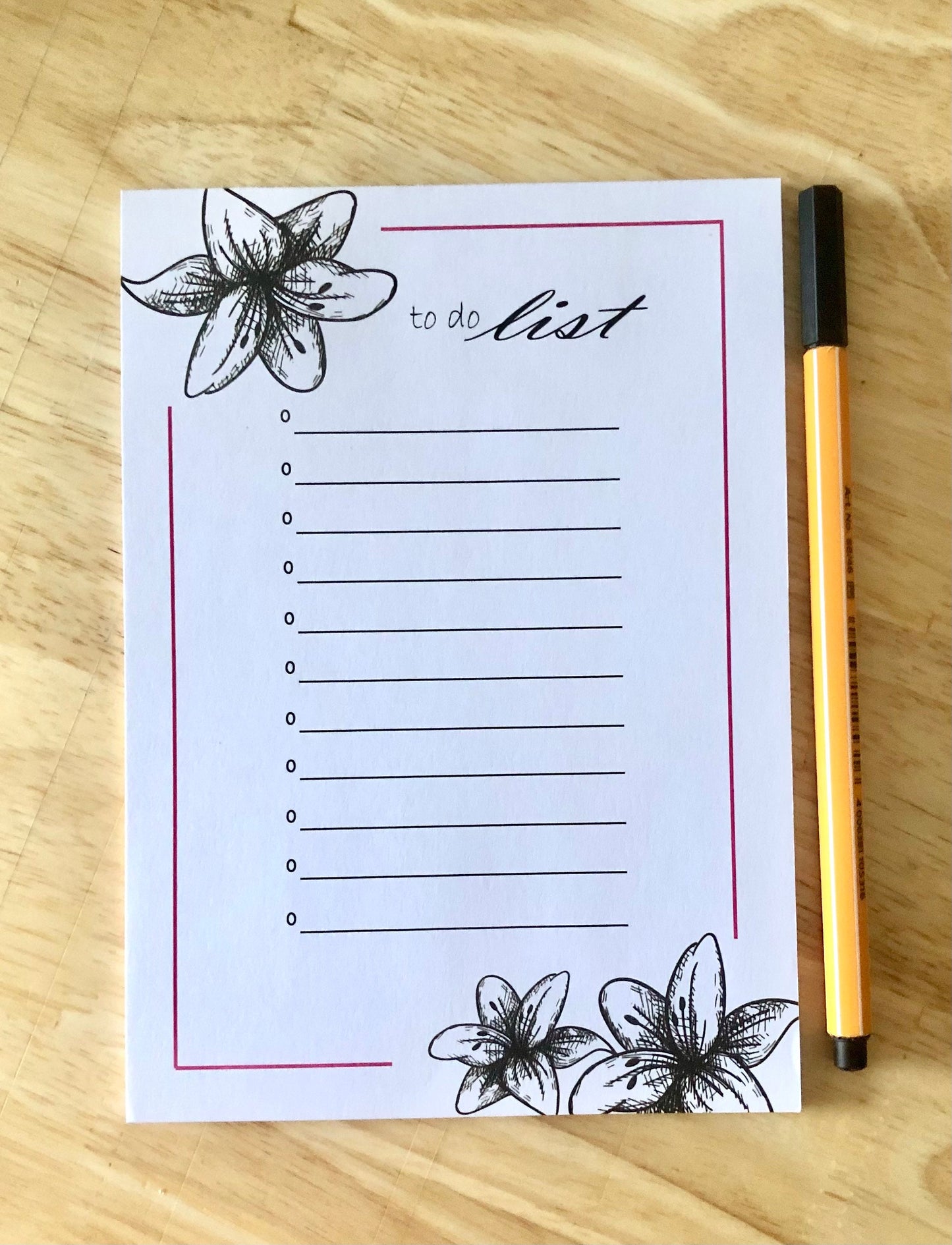 Lily To Do List Notepad