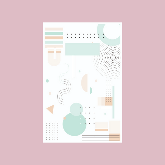 12 Month Undated Horizontal Academic Planner     Abstract Design