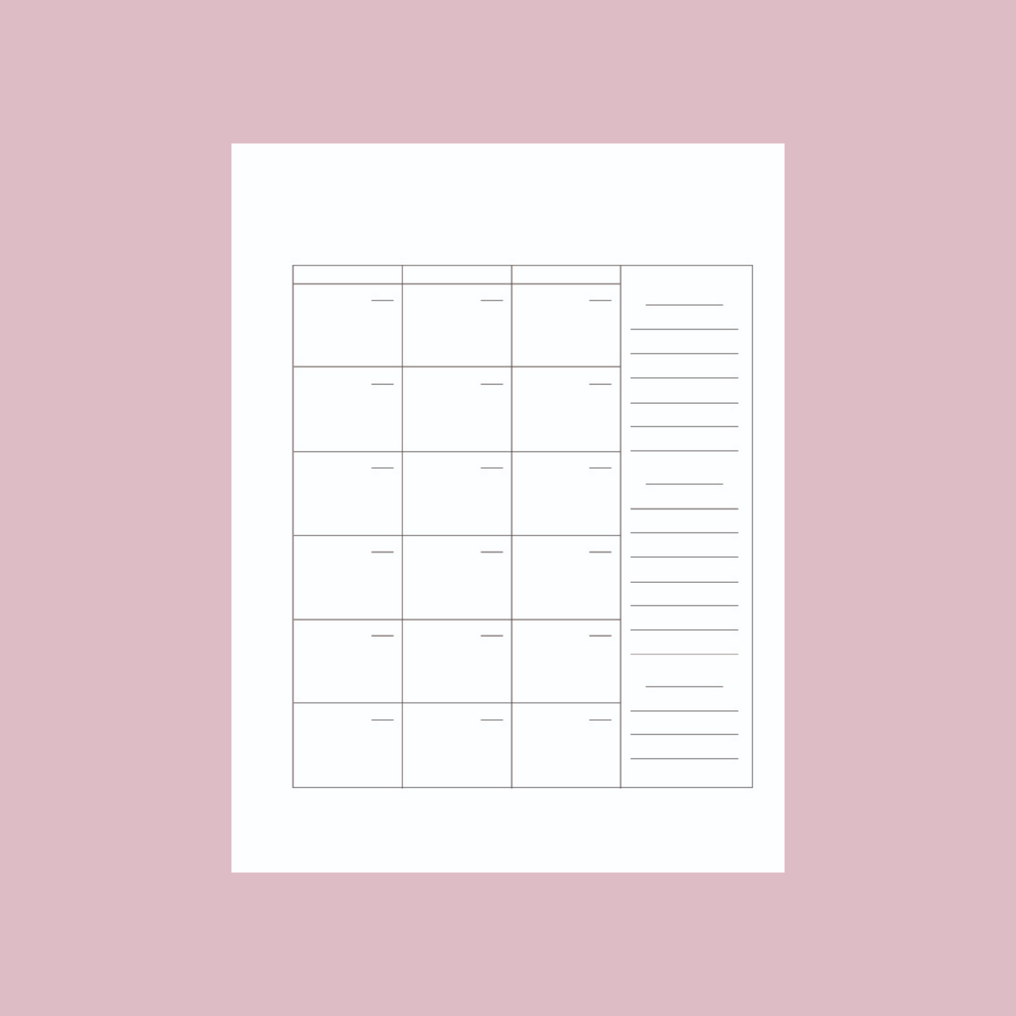 Pink Stripes Weekly Planner