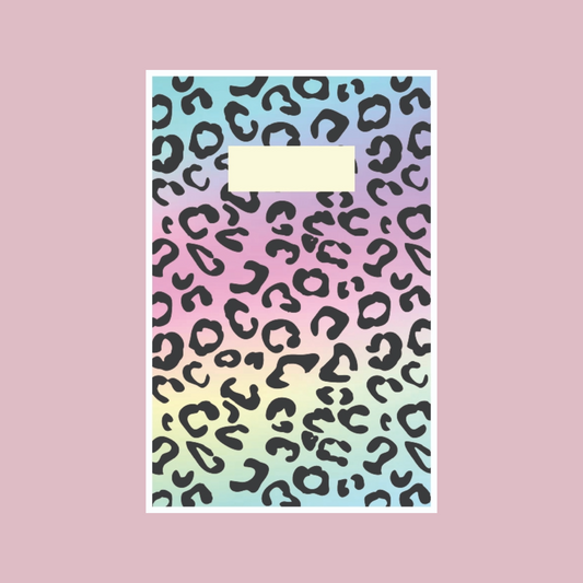 Pastel Rainbow Leopard Lined Notebook