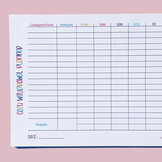 Cash Withdrawal Planning Notepad